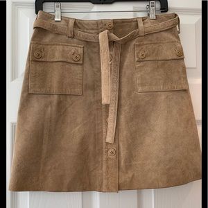 Suede mini skirt